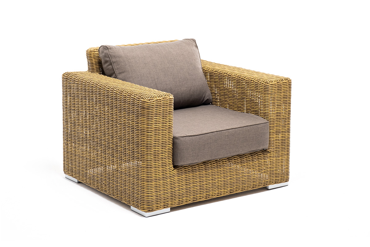 "Боналли" лаунж-зона из искусственного ротанга, цвет соломенный 