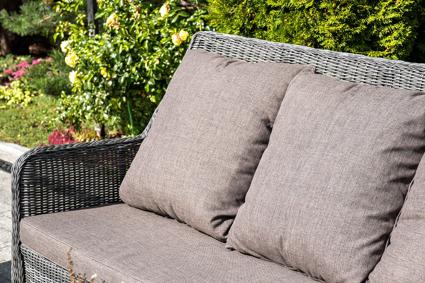 "Глиссандо" диван трехместный из искусственного ротанга, цвет графит