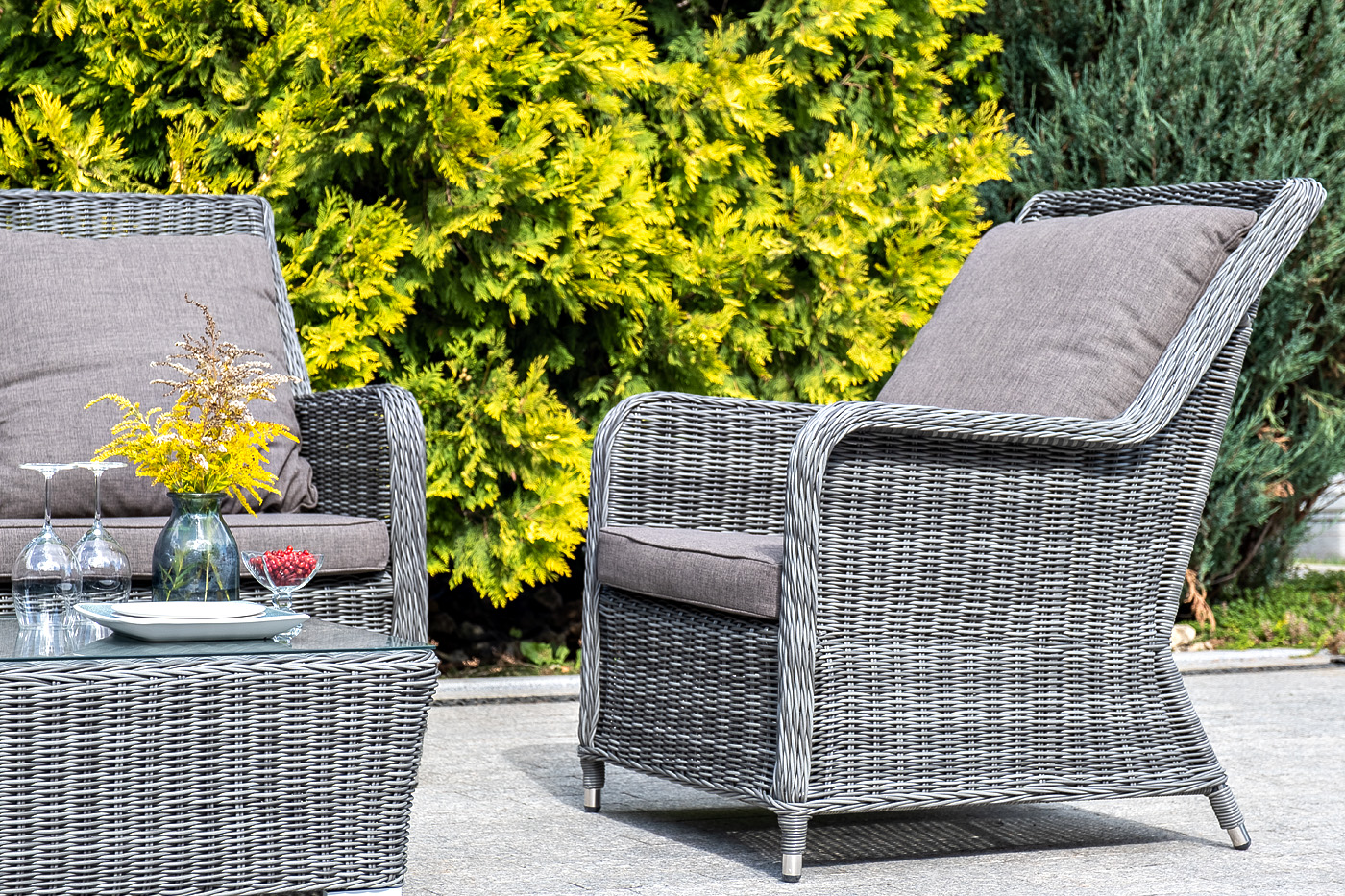 "Глиссандо" кресло плетеное из искусственного ротанга, цвет графит