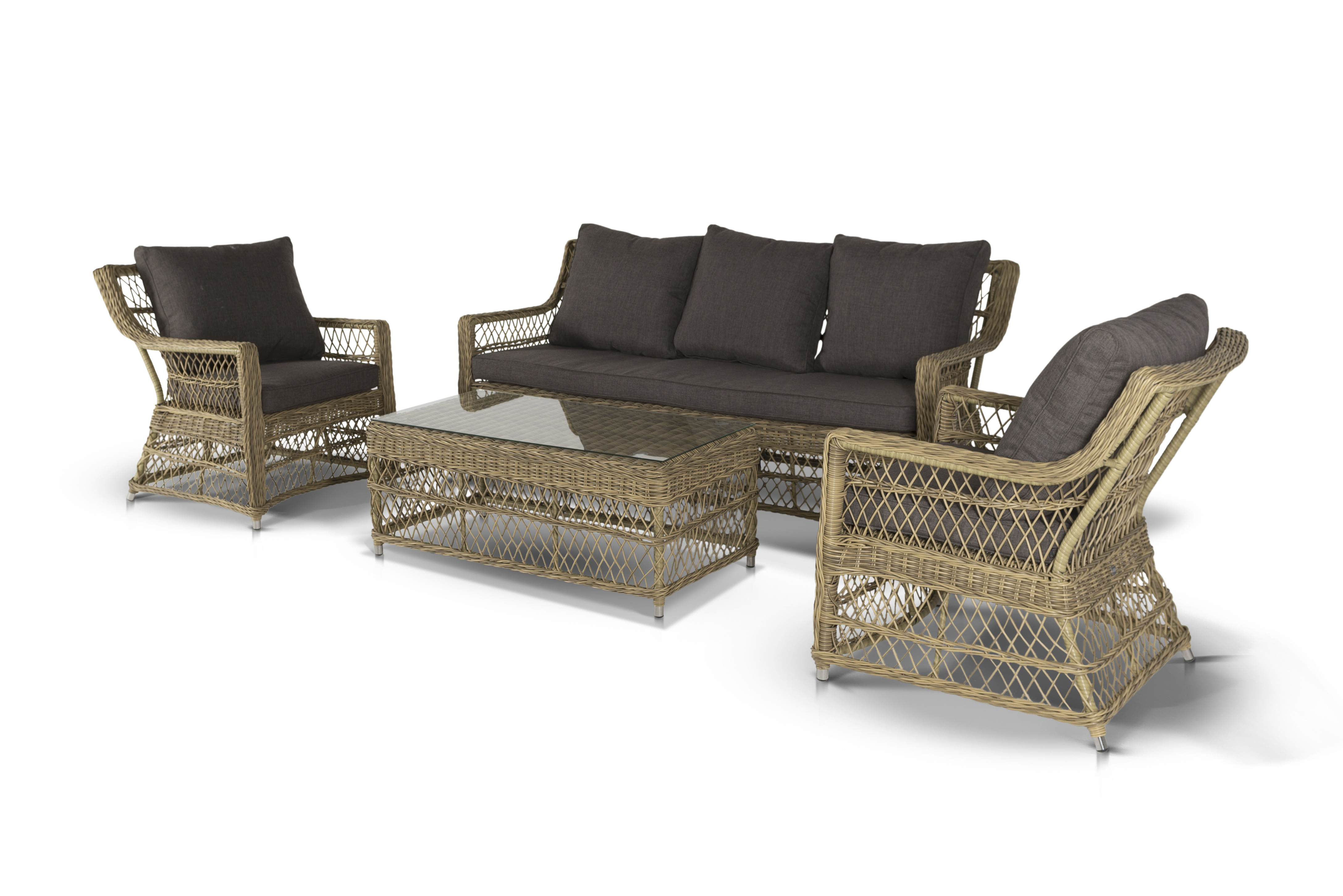 "Грандинелли" кресло из искусственного ротанга, цвет соломенный