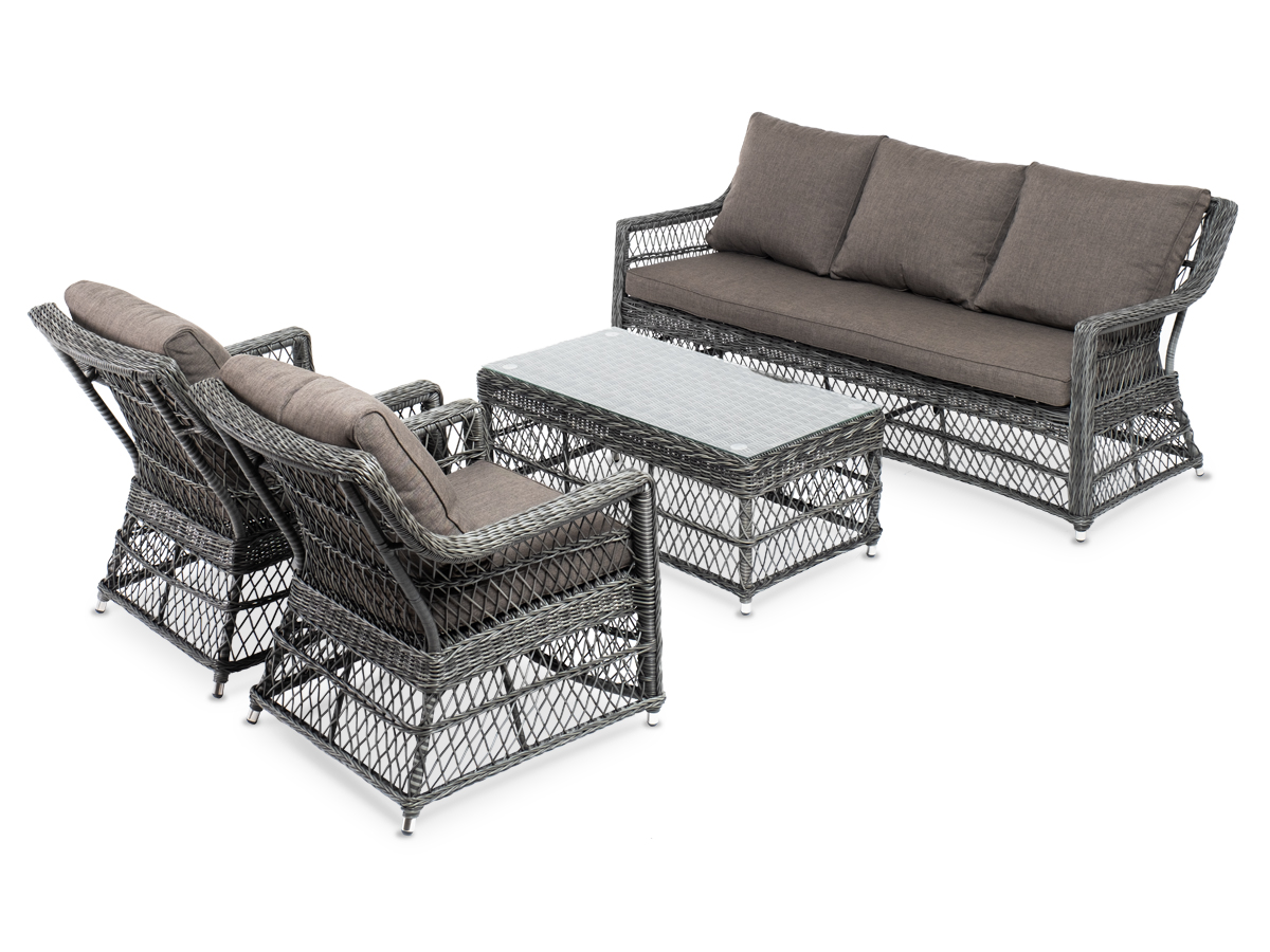 "Грандинелли" лаунж-зона из искусственного ротанга, цвет графит