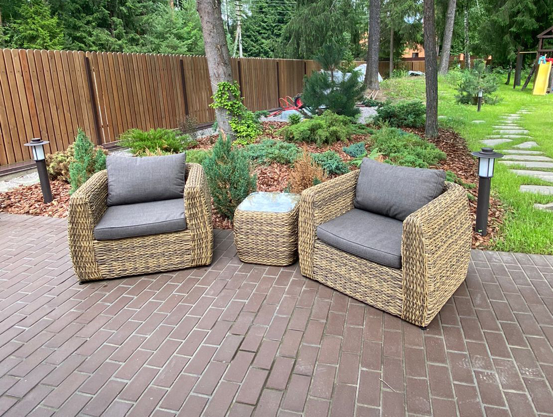 "Клиари" кресло из искусственного ротанга (гиацинт), цвет соломенный