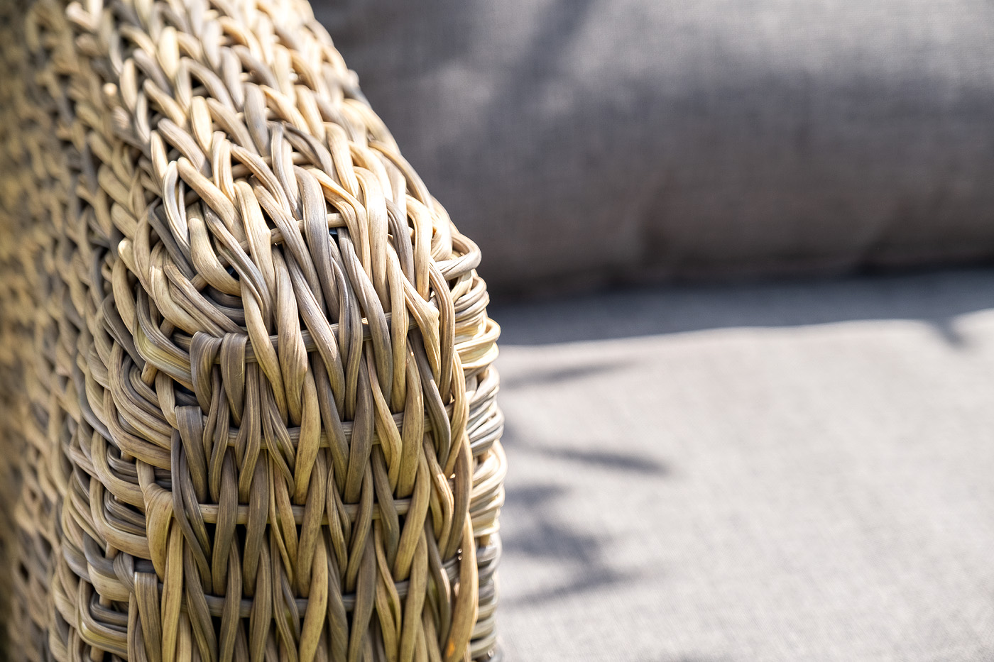 "Клиари" диван из искусственного ротанга (гиацинт) трехместный, цвет соломенный