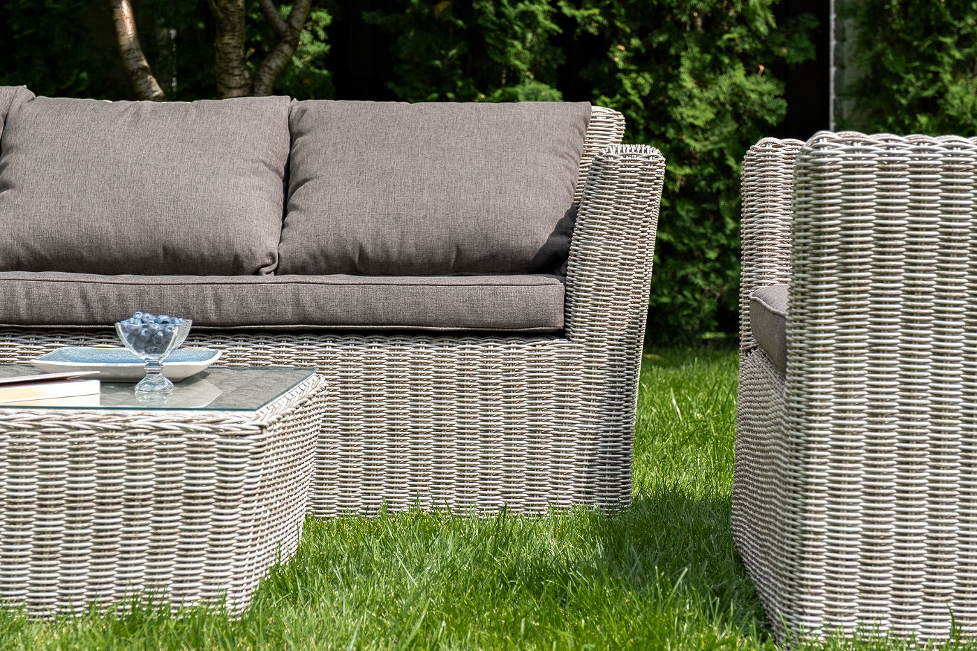 "Капуто" диван из искусственного ротанга трехместный, цвет бежевый