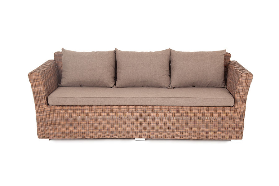 "Капуто" диван из искусственного ротанга трехместный, цвет коричневый