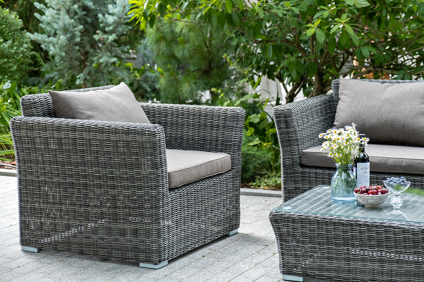 "Капуто" кресло из искусственного ротанга, цвет графит