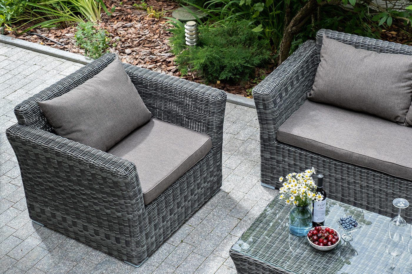 "Капуто" кресло из искусственного ротанга, цвет графит