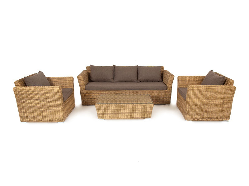 "Капуто" лаунж-зона из искусственного ротанга, цвет соломенный