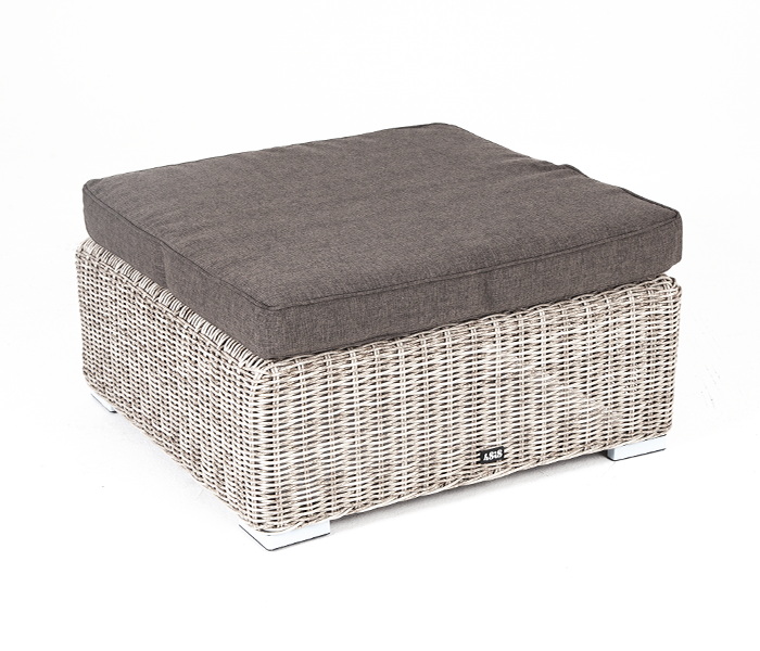 "Лунджи" плетеная оттоманка с подушкой, цвет бежевый