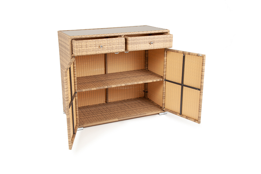 "Мальта" тумба плетеная из искусственного ротанга, цвет соломенный