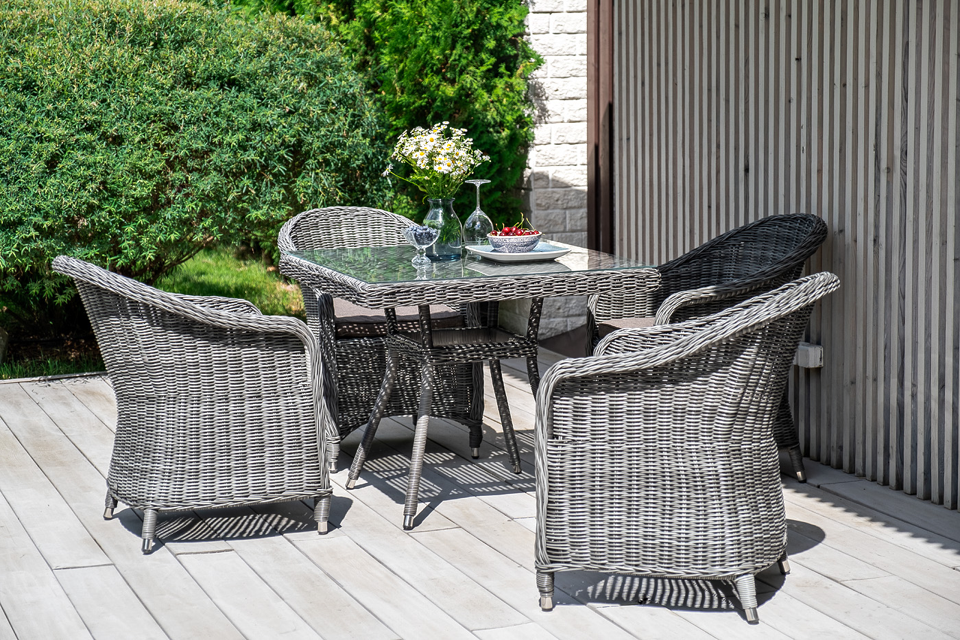 "Равенс" плетеное кресло из искусственного ротанга, цвет графит