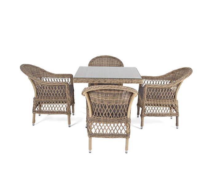 "Сишиллио" обеденная группа плетеная, цвет соломенный